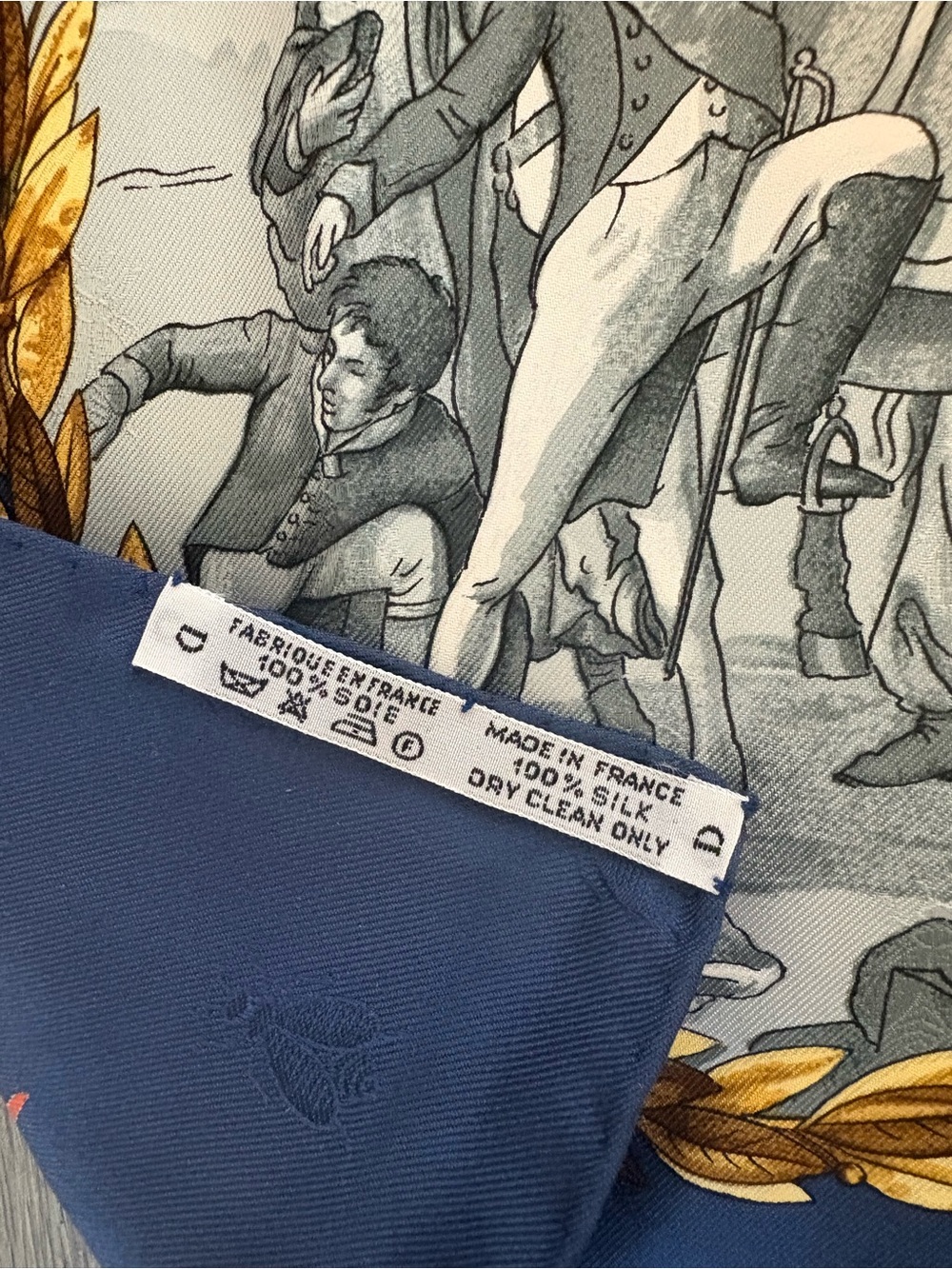 Hermés Napoléon Jacquard Silk Scarf - Blue & Multicolor Print - like new